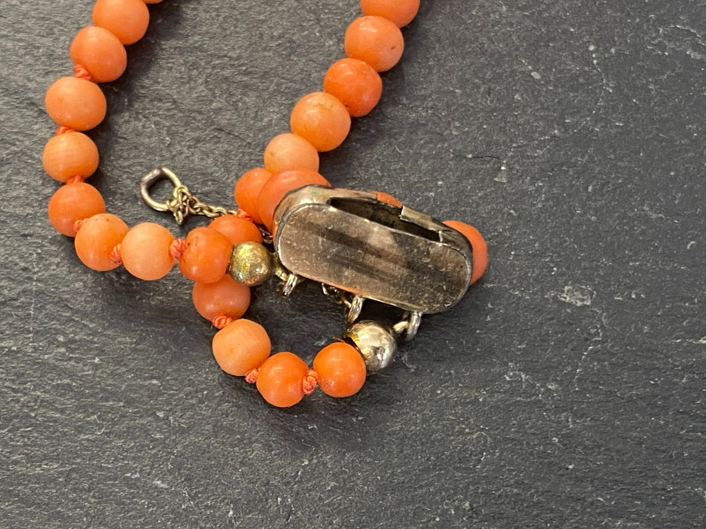 Vintage Korallenkette Kette aus Korall Perlen Perlenkette