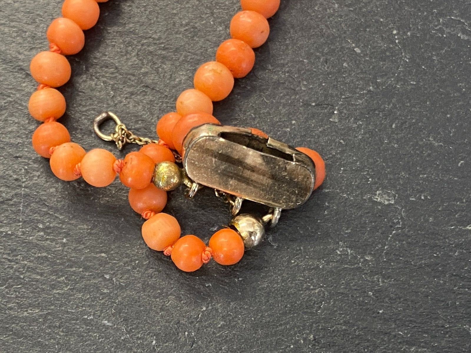Vintage Korallenkette Kette aus Korall Perlen Perlenkette