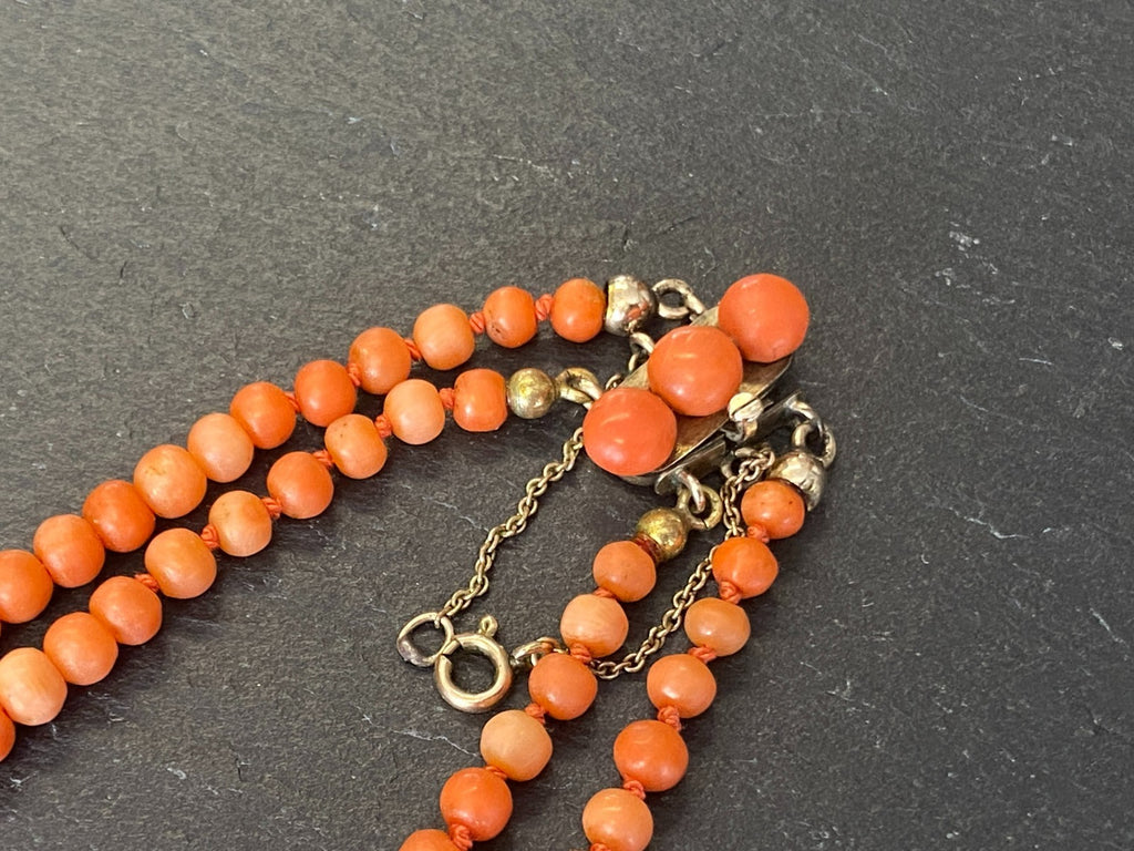 Vintage Korallenkette Kette aus Korall Perlen Perlenkette