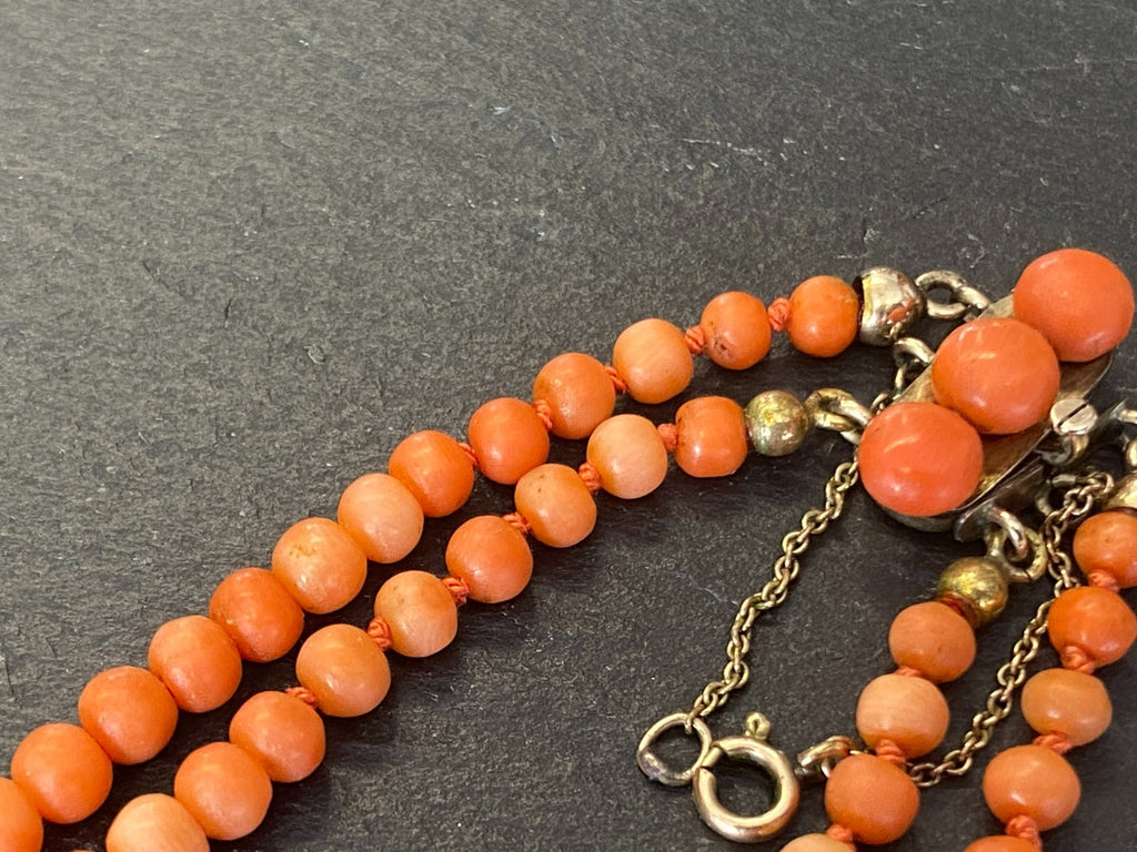 Vintage Korallenkette Kette aus Korall Perlen Perlenkette
