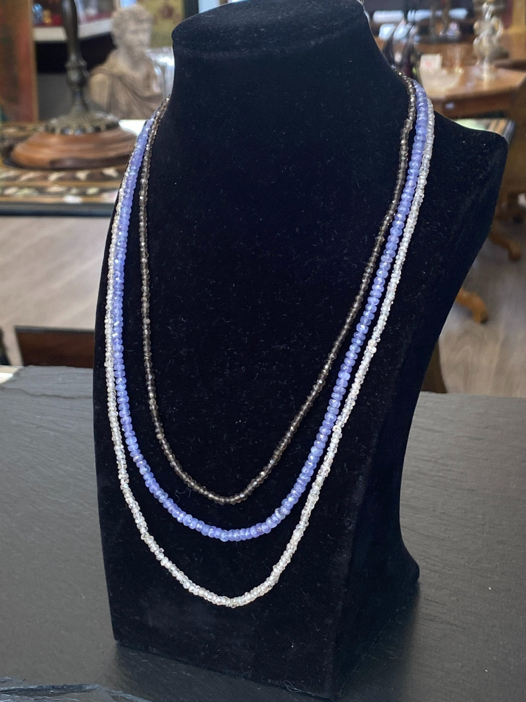 143cm HALSKETTE TURMALINE SPINELLE VERSCHLUSS AUS STERLING SILBER 925