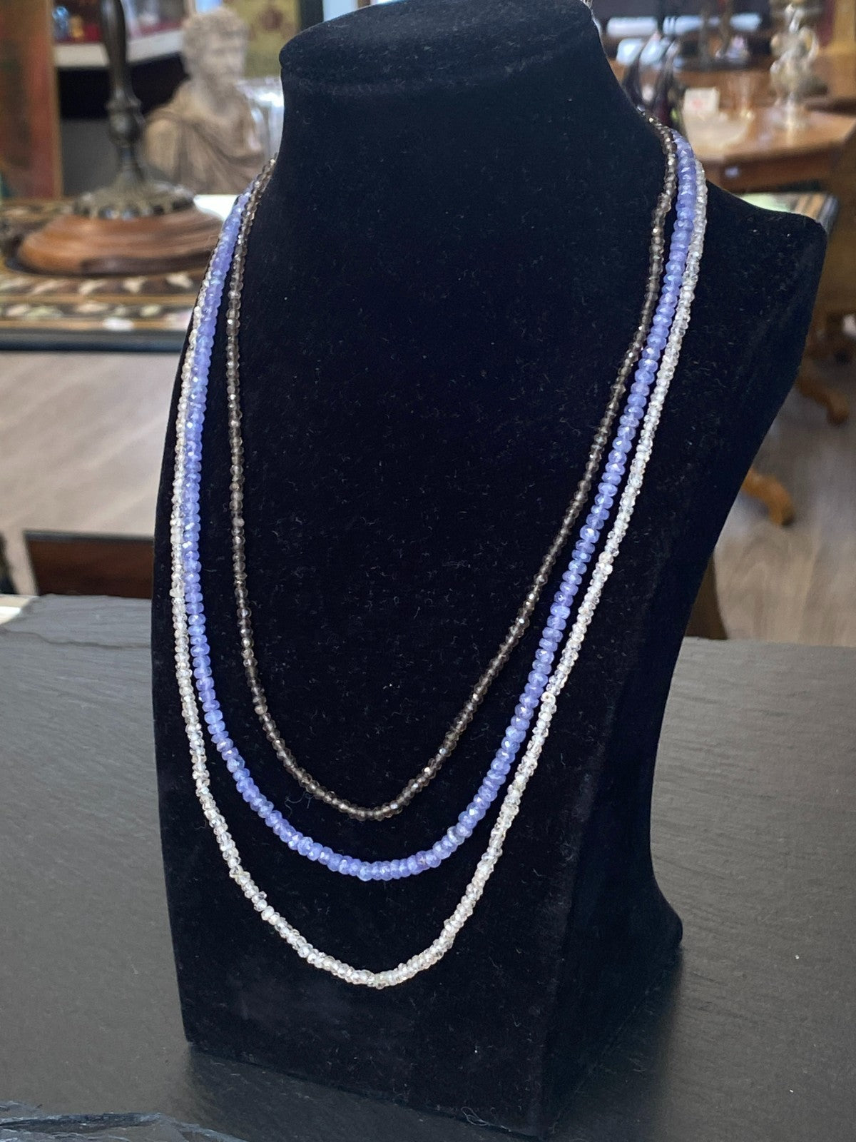 143cm HALSKETTE TURMALINE SPINELLE VERSCHLUSS AUS STERLING SILBER 925