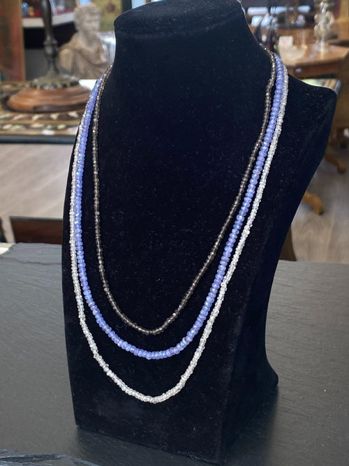 143cm HALSKETTE TURMALINE SPINELLE VERSCHLUSS AUS STERLING SILBER 925