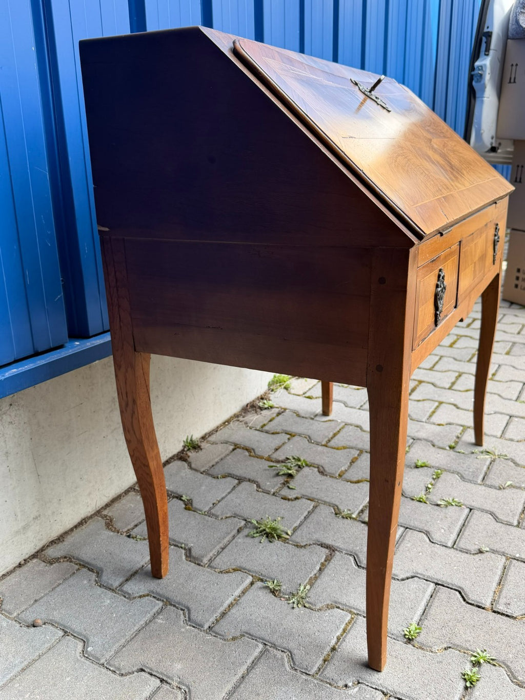 Antiker Louis Xv Sekretär um 1750 Nussbaum Barocksekretär