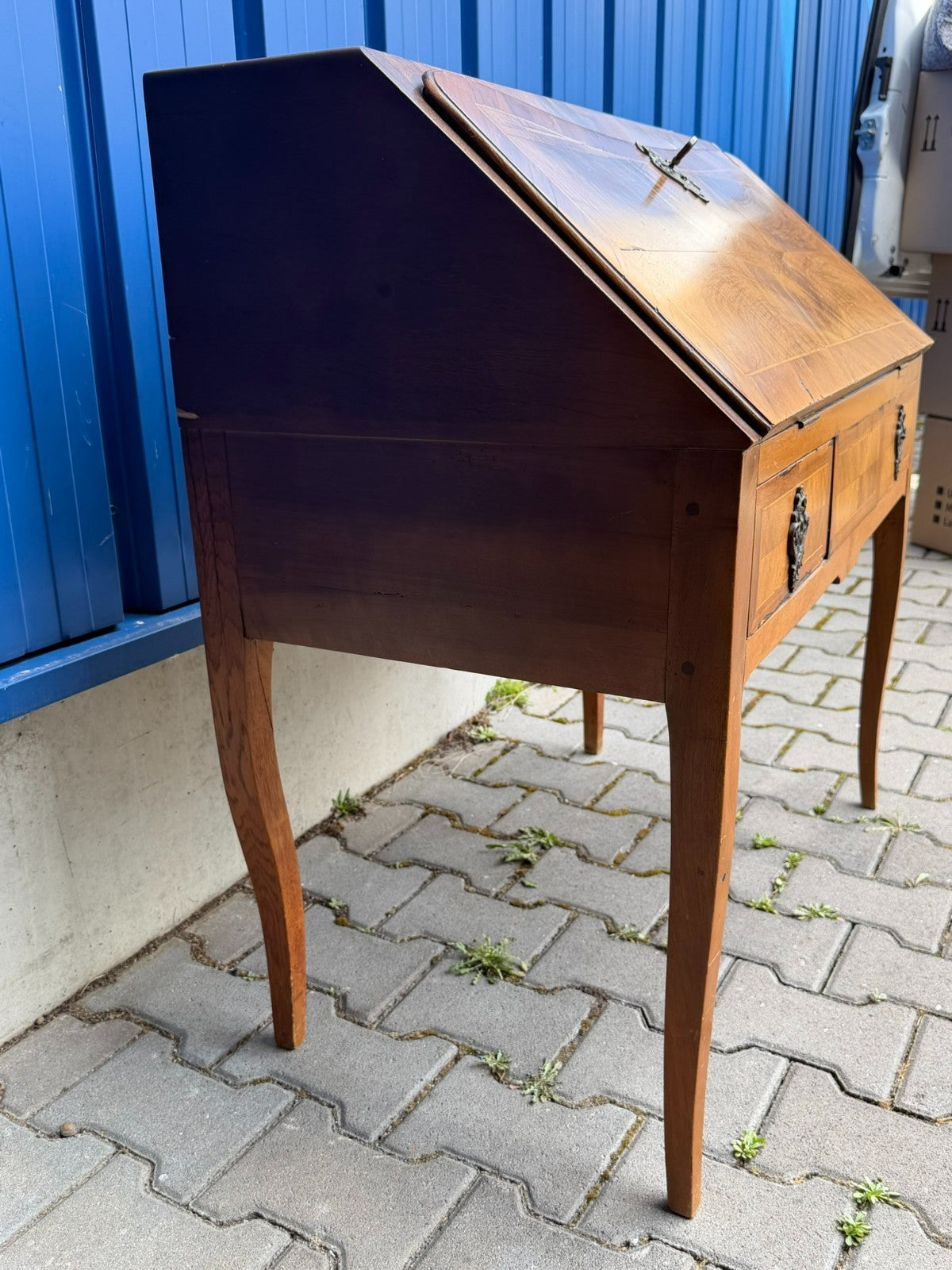 Antiker Louis Xv Sekretär um 1750 Nussbaum Barocksekretär