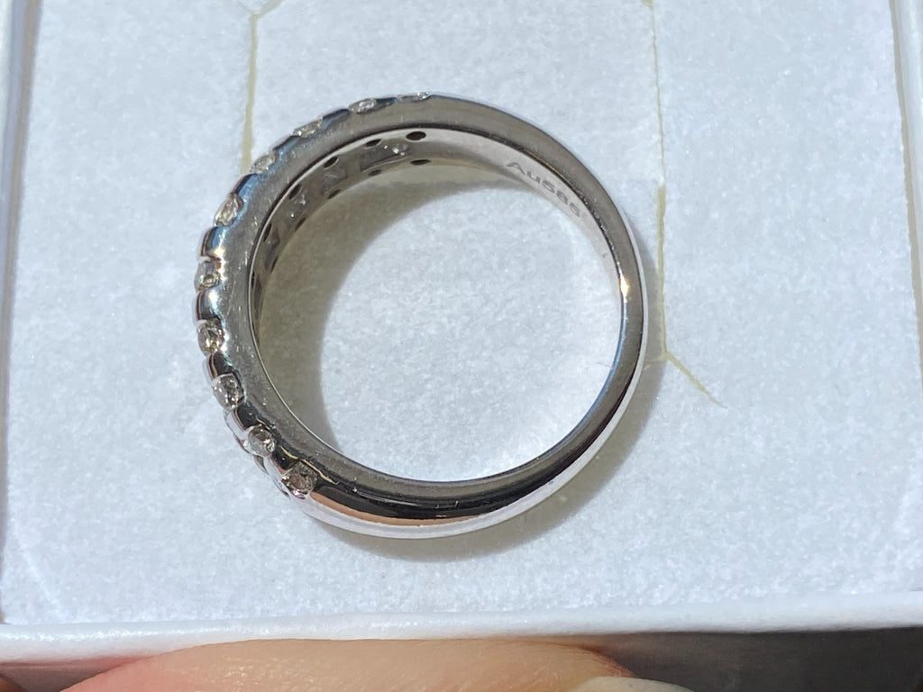 Damenring Ring aus Gold Weissgold 585 14K 1.01ct Diamanten Grösse 53 5,16g