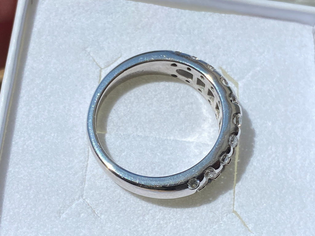 Damenring Ring aus Gold Weissgold 585 14K 1.01ct Diamanten Grösse 53 5,16g
