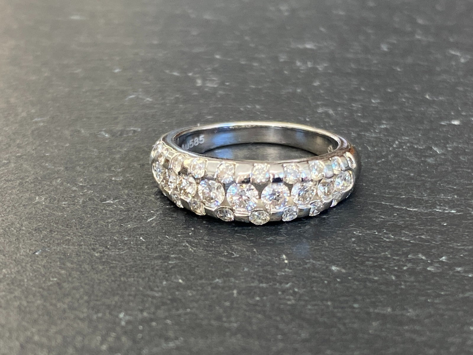 Damenring Ring aus Gold Weissgold 585 14K 1.01ct Diamanten Grösse 53 5,16g
