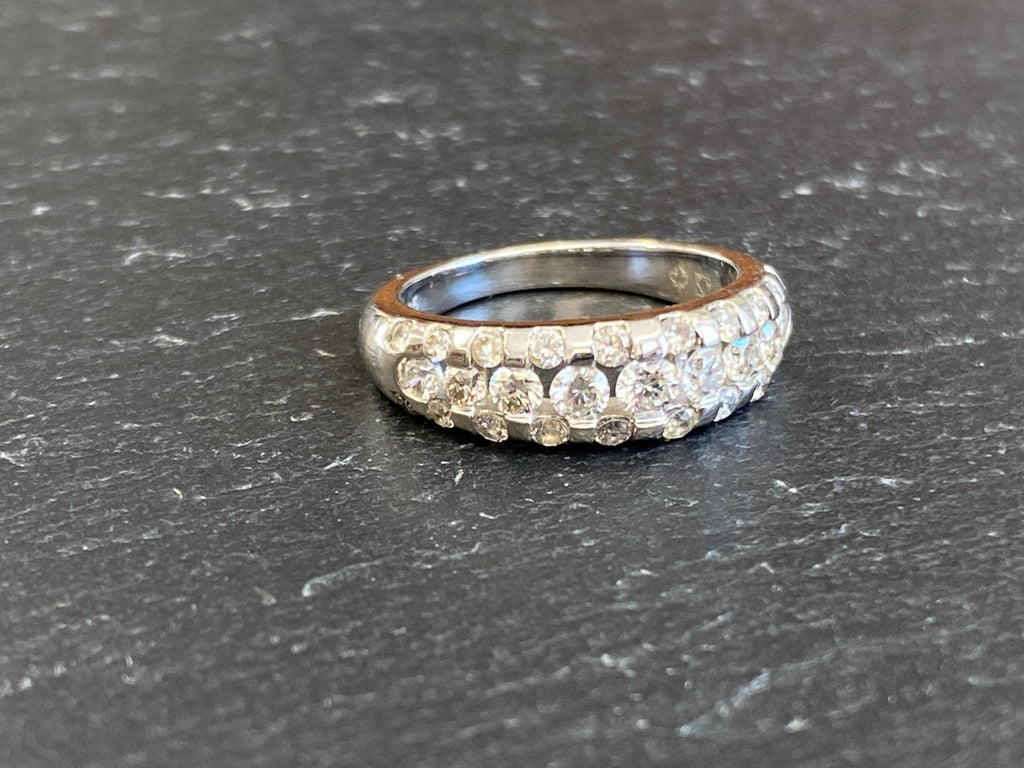 Damenring Ring aus Gold Weissgold 585 14K 1.01ct Diamanten Grösse 53 5,16g