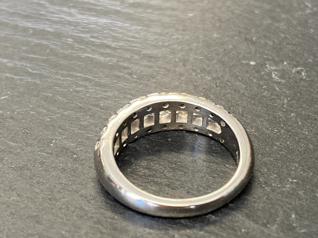 Damenring Ring aus Gold Weissgold 585 14K 1.01ct Diamanten Grösse 53 5,16g