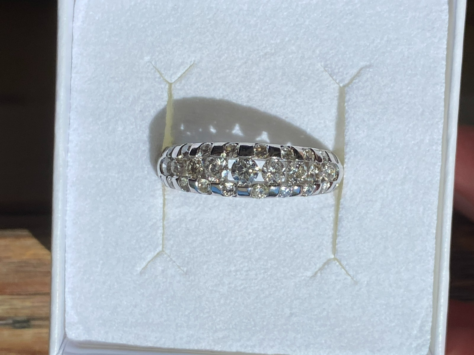 Damenring Ring aus Gold Weissgold 585 14K 1.01ct Diamanten Grösse 53 5,16g