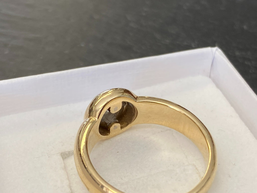 Vintage Damenring Solitär Ring Gelbgold 14K 585 Diamant 0.33ct Gr 56