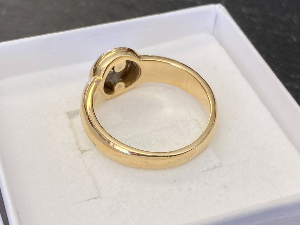 Vintage Damenring Solitär Ring Gelbgold 14K 585 Diamant 0.33ct Gr 56