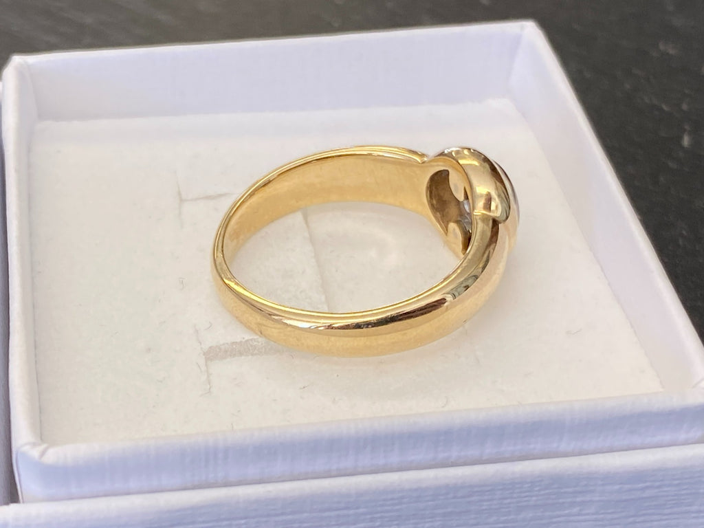 Vintage Damenring Solitär Ring Gelbgold 14K 585 Diamant 0.33ct Gr 56