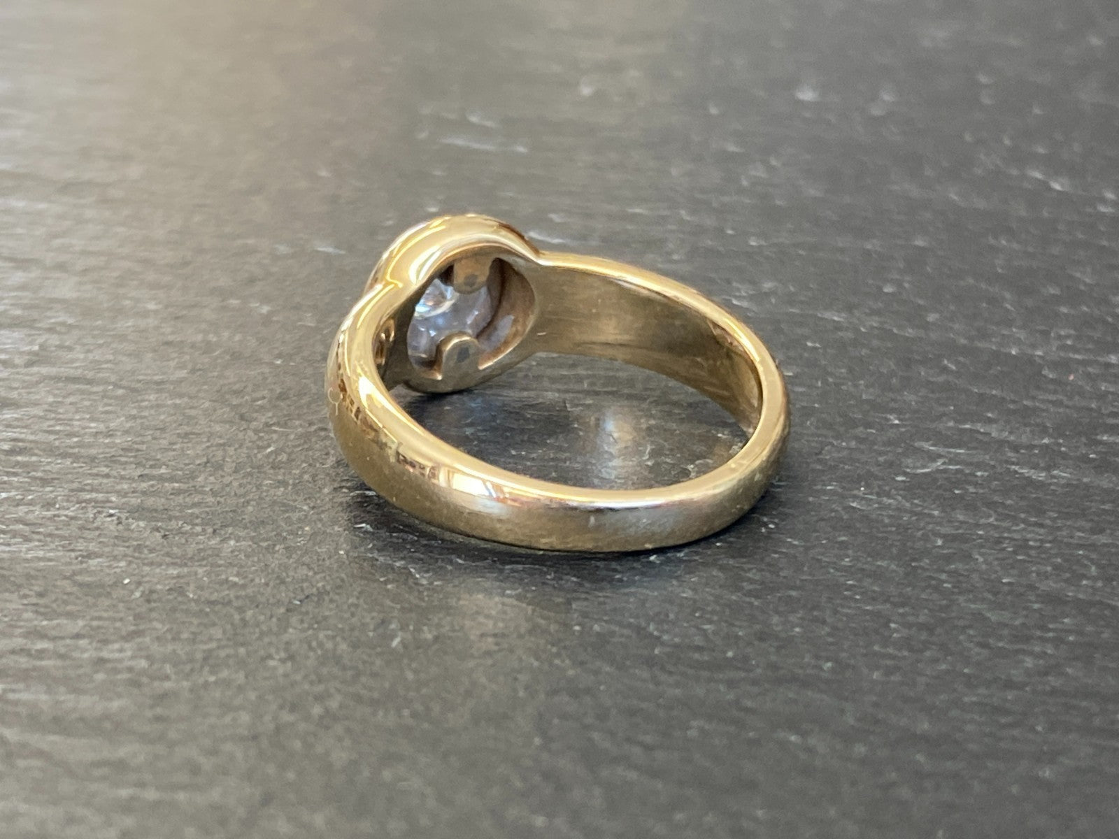 Vintage Damenring Solitär Ring Gelbgold 14K 585 Diamant 0.33ct Gr 56