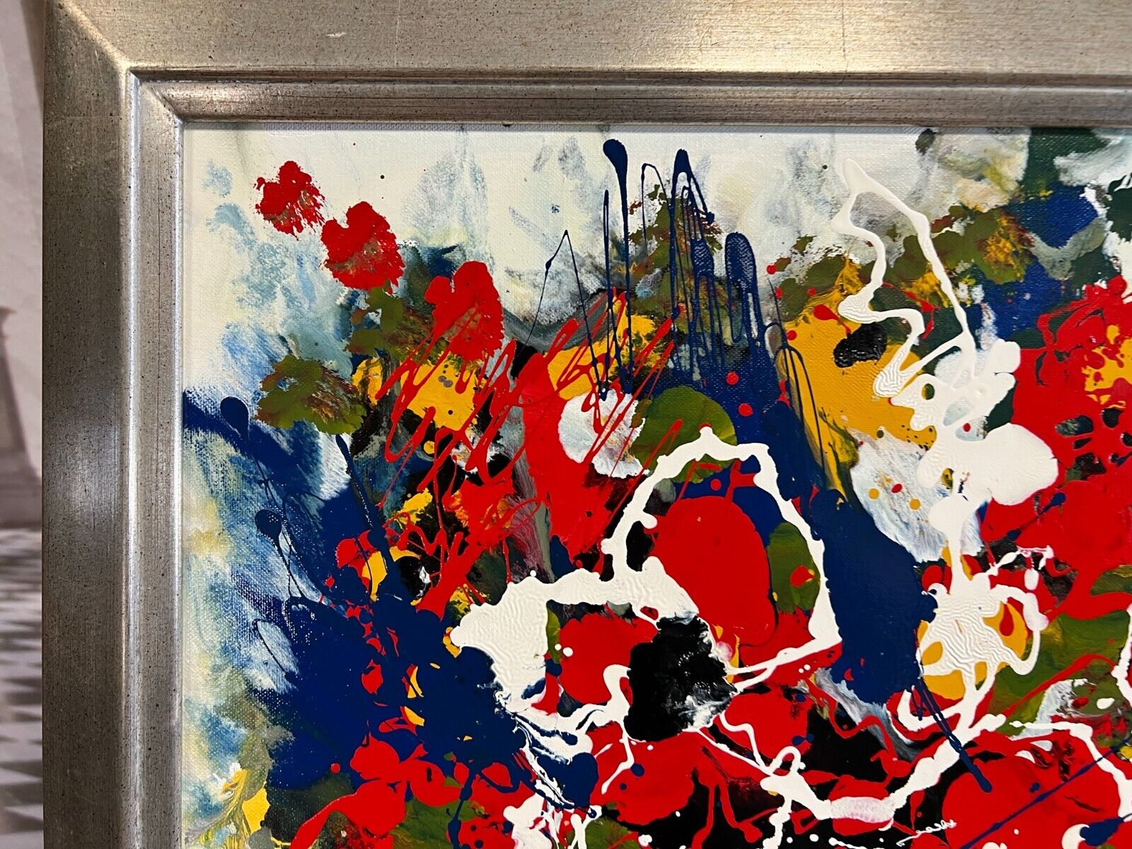 GROSSES ABSTRAKTES GEMÄLDE ACRYL AUF LEINWAND SIGNIERT GIJS TER WEE RAHMEN – Bild 5