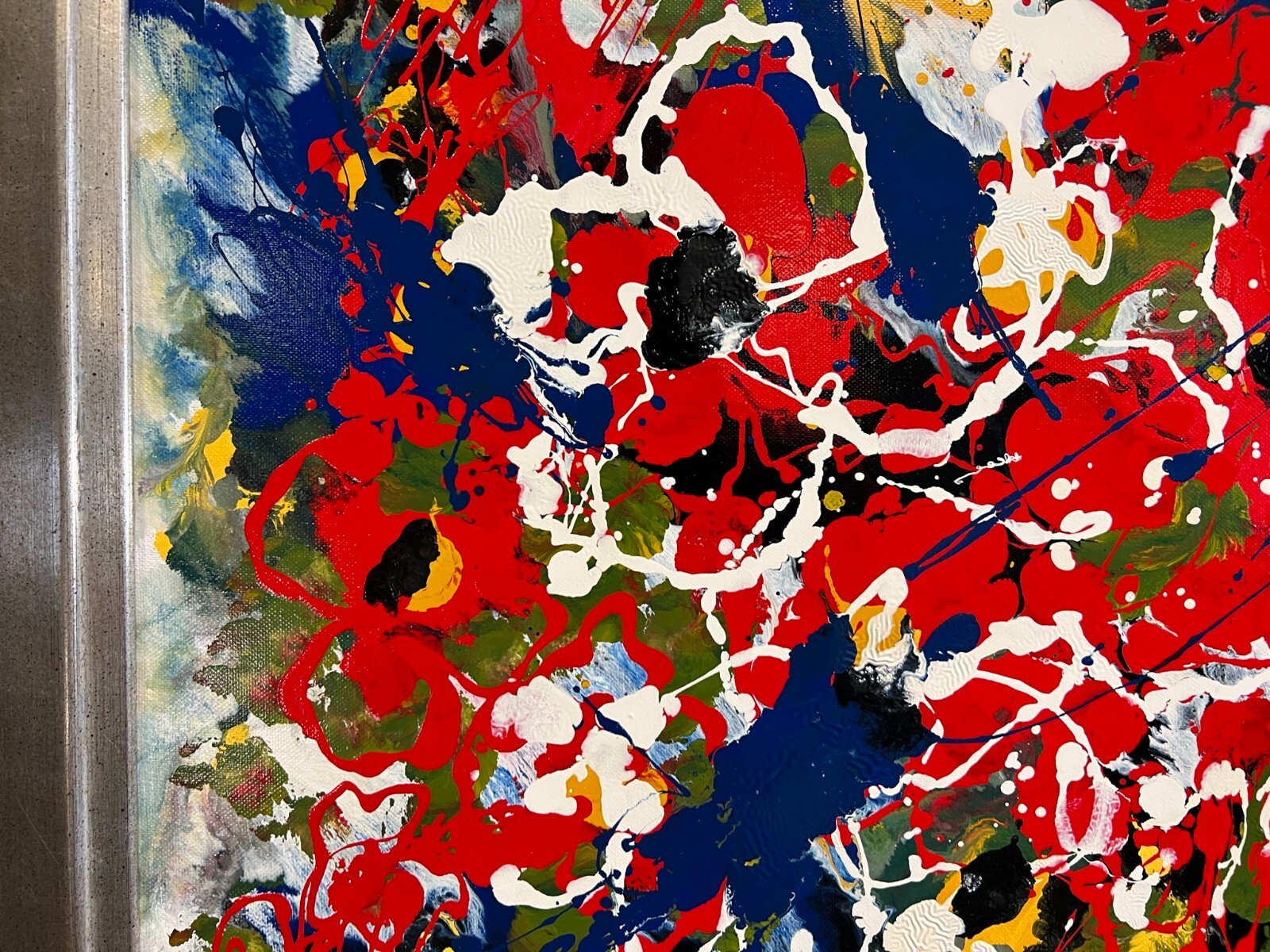 GROSSES ABSTRAKTES GEMÄLDE ACRYL AUF LEINWAND SIGNIERT GIJS TER WEE RAHMEN – Bild 7