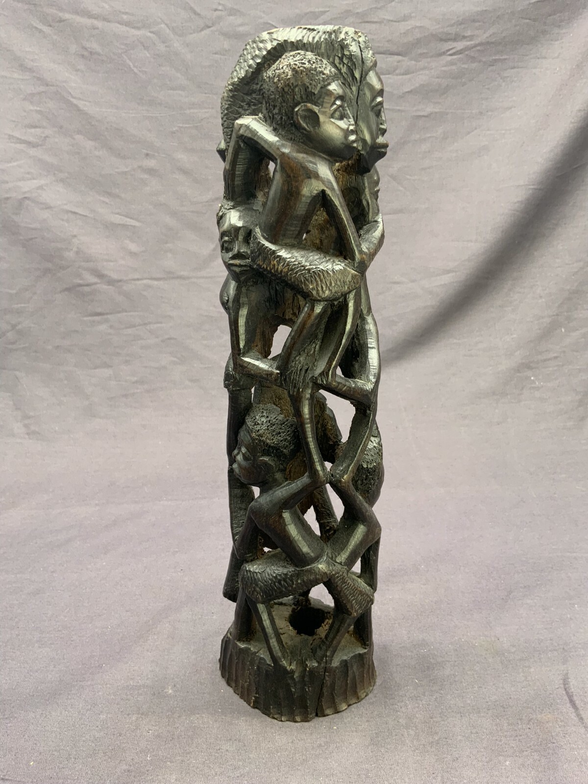 FRUCHTBARKEITSFIGUR AFRIKA SKULPTUR ANTIK HOLZ HANDGESCHNITZT 30cm – Bild 3