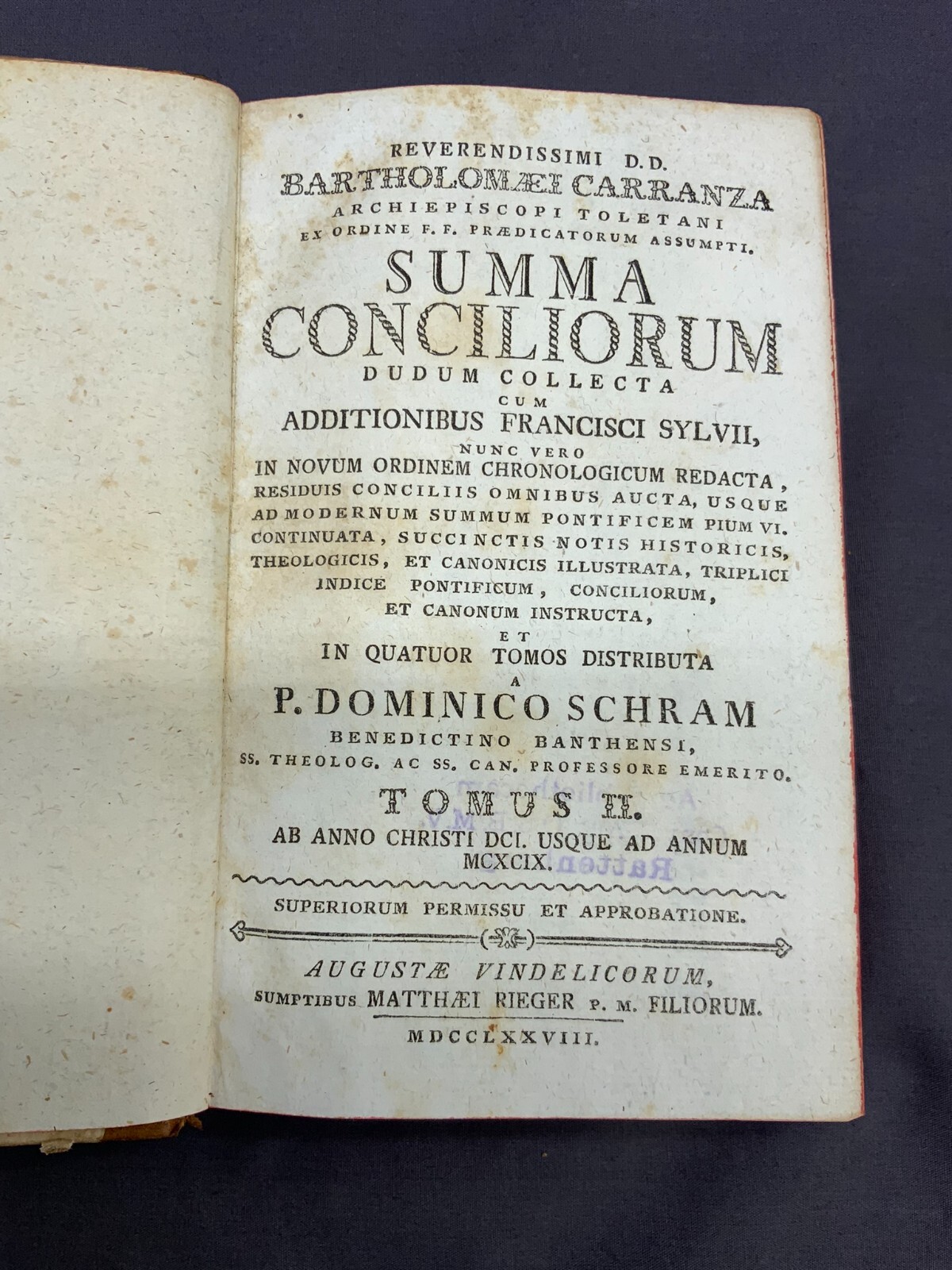 2x ANTIKES BUCH VON 1778 SUMMA CONCILIORUM DOMINICO SCHRAMM – Bild 3