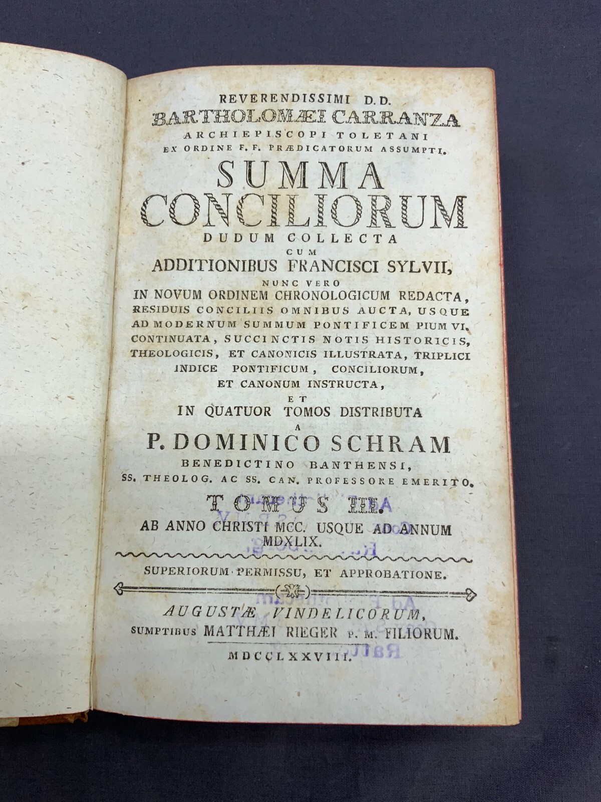 2x ANTIKES BUCH VON 1778 SUMMA CONCILIORUM DOMINICO SCHRAMM – Bild 10