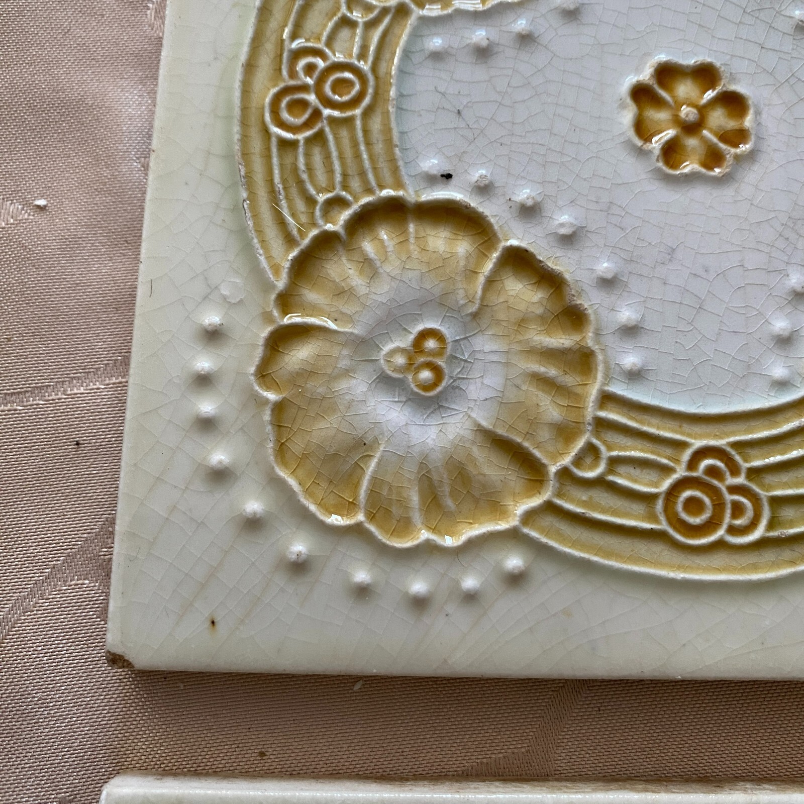 ANTIKE JUGENDSTIL FLIESEN 9 STÜCK SET KACHELN UM 1910 15x15cm AUS KERAMIK – Bild 12
