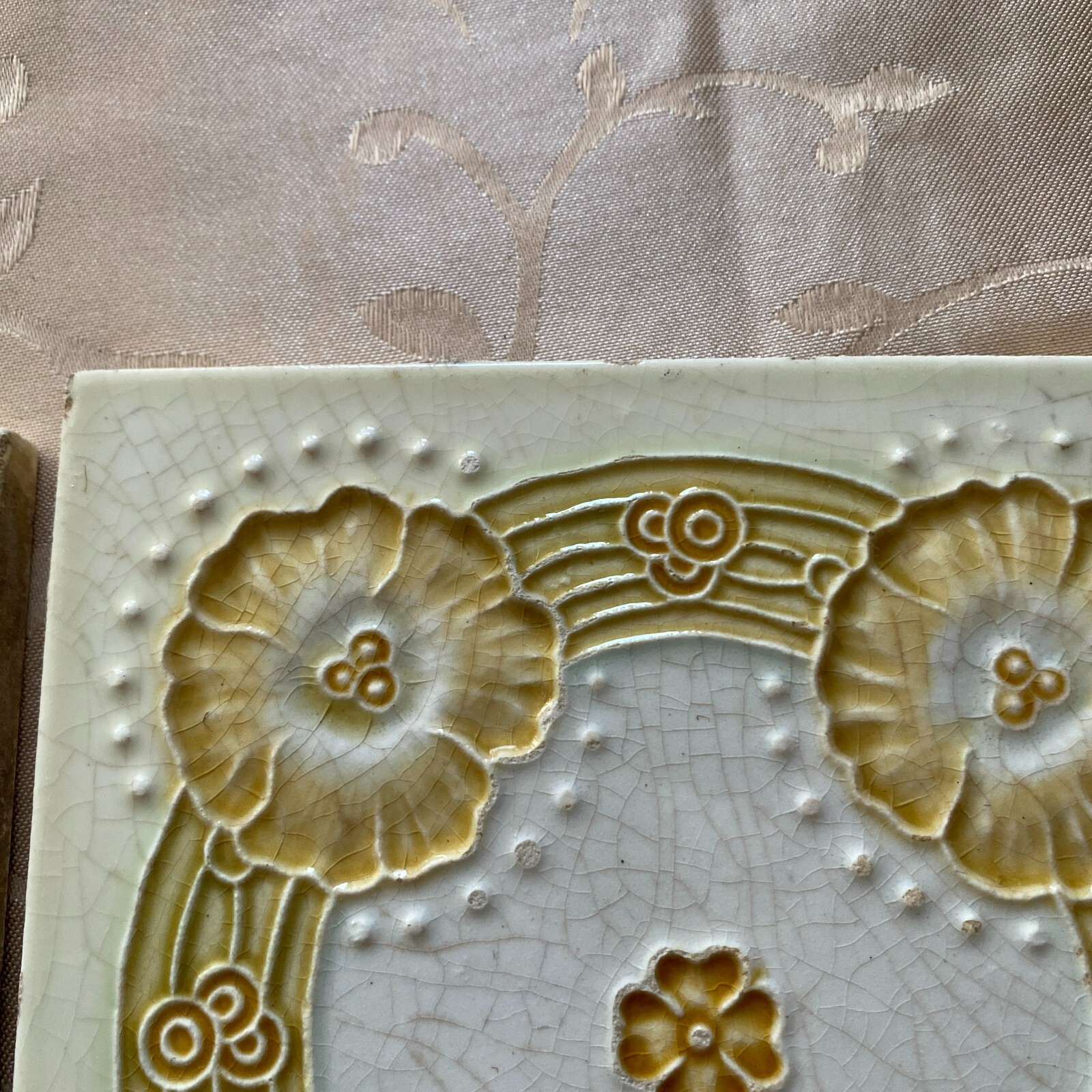 ANTIKE JUGENDSTIL FLIESEN 9 STÜCK SET KACHELN UM 1910 15x15cm AUS KERAMIK – Bild 8