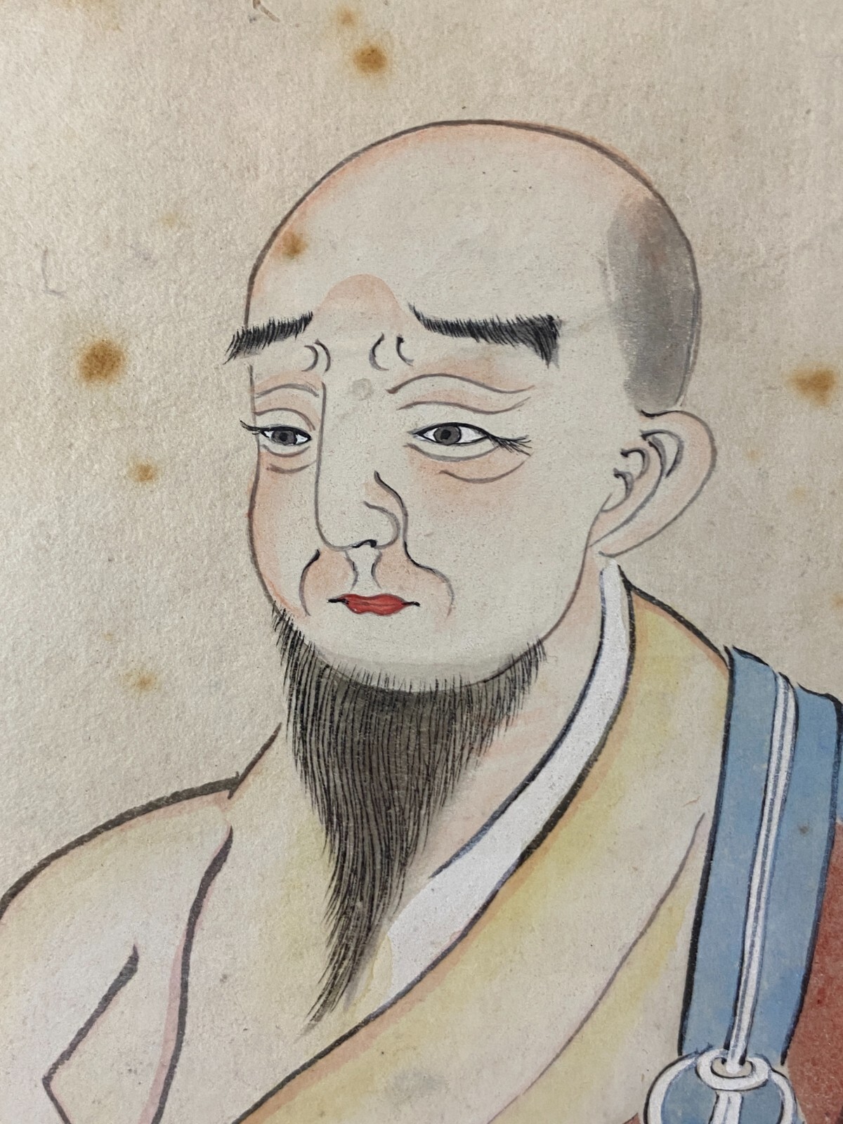 Antikes japanisches Aquarell  PORTRAIT MANN – Bild 5