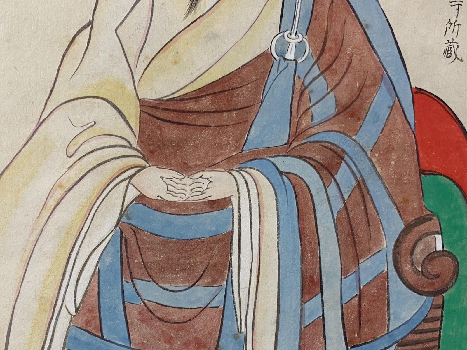 Antikes japanisches Aquarell  PORTRAIT MANN – Bild 6