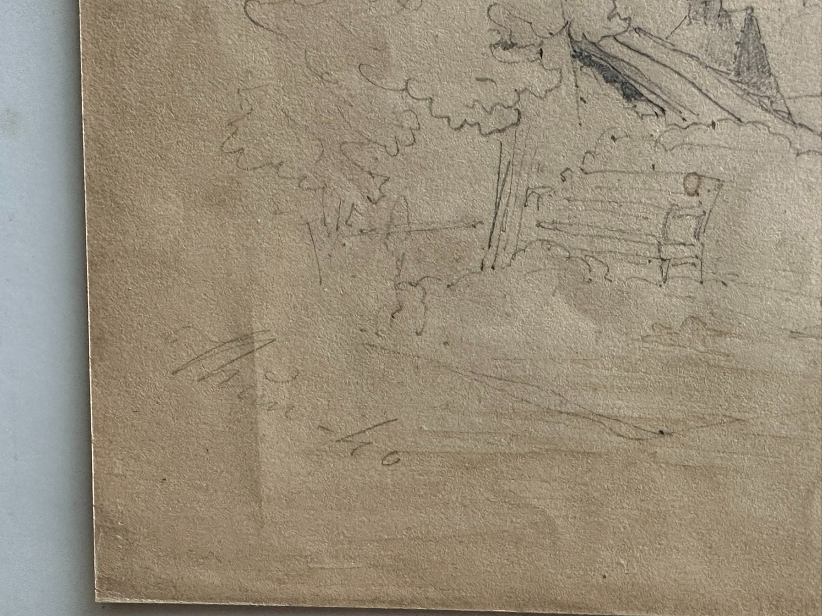 ANTIKE ZEICHNUNG VON 1840 SIGNIERT THUN LANDSCHAFT – Bild 4