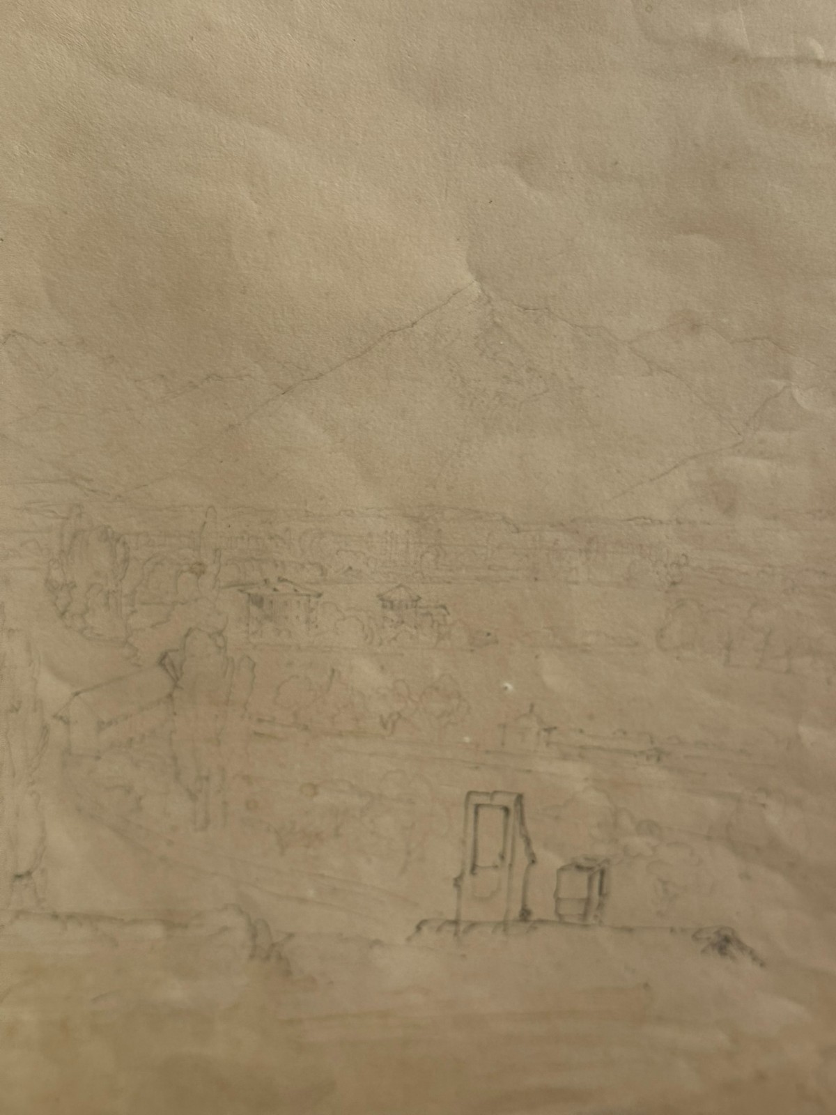 ANTIKE ZEICHNUNG VON 1840 SIGNIERT THUN LANDSCHAFT – Bild 7