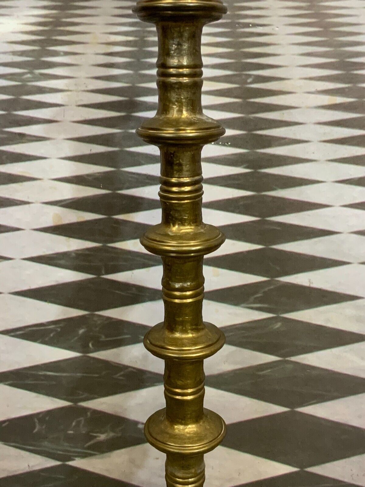 VINTAGE STEHLAMPE AUS MESSINGGUSS MASSIV MAXIMALE HÖHE 172cm – Bild 6