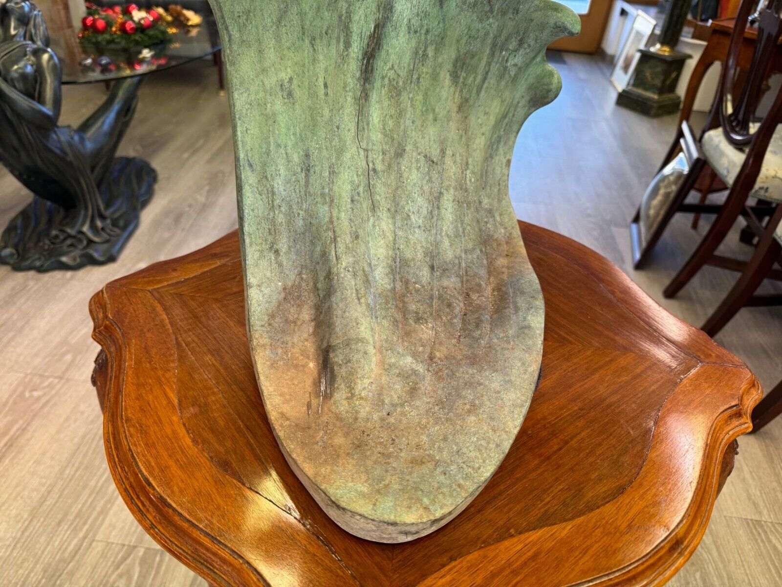 SEHR SCHÖNE 95cm GROSSE UNSIGNIERTE BRONZE SKULPTUR FLIEGENDE KRANICHE – Bild 10