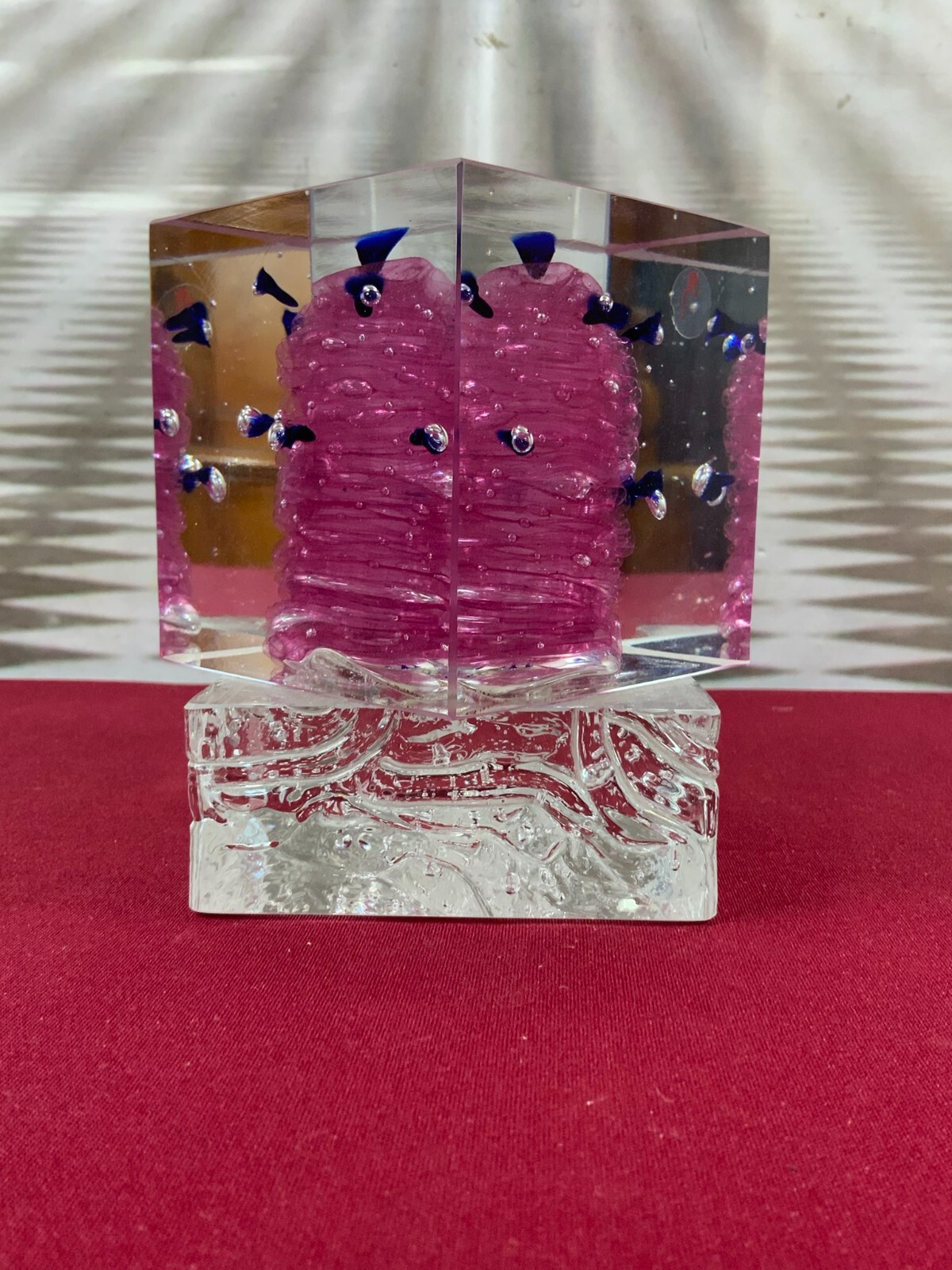 MASSIVE FIGUR AUS GLAS HANDGEARBEITET 2,7kg PRINC DESIGNED ABSTRAKT – Bild 5