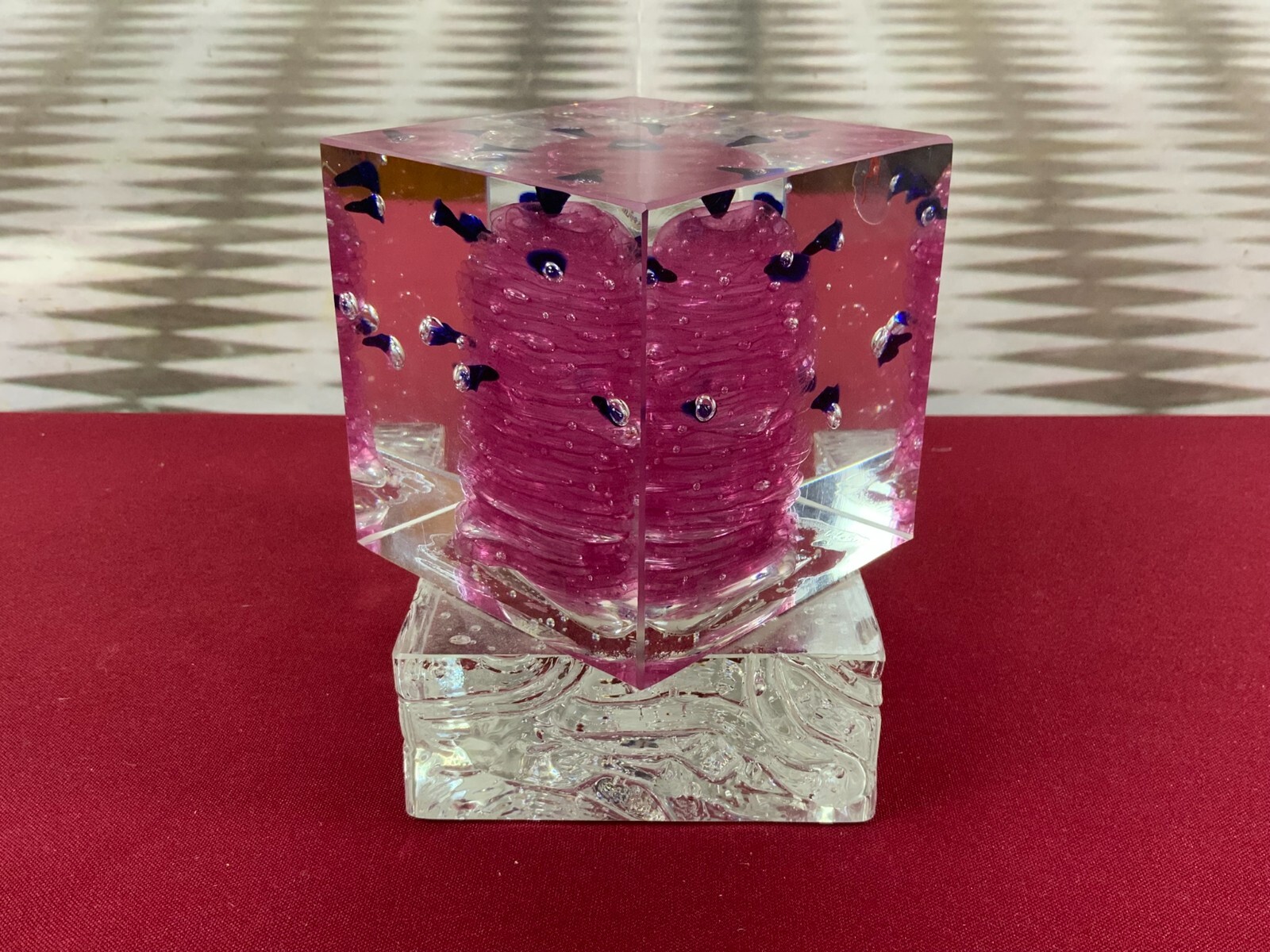 MASSIVE FIGUR AUS GLAS HANDGEARBEITET 2,7kg PRINC DESIGNED ABSTRAKT