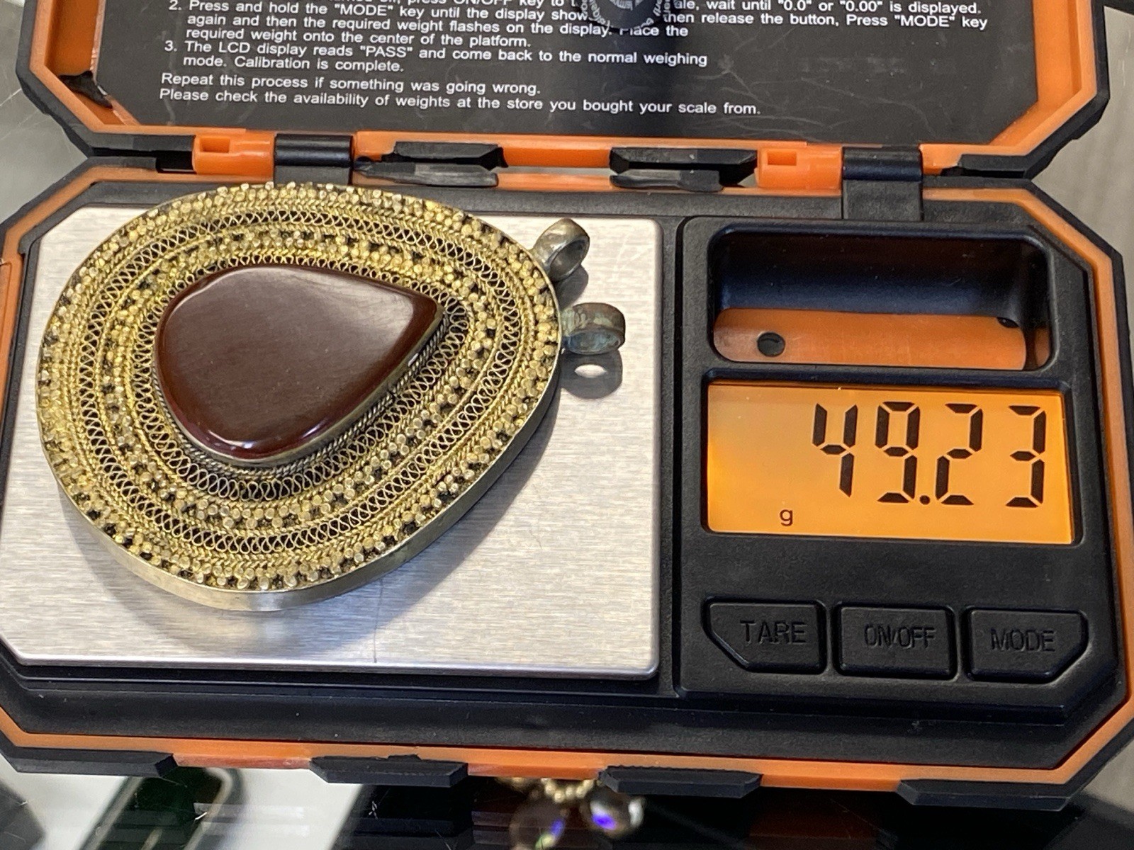 ANTIK ORIENT ORIENTALISCH ANHÄNGER SILBER TROPFENFORM ACHAT – Bild 17