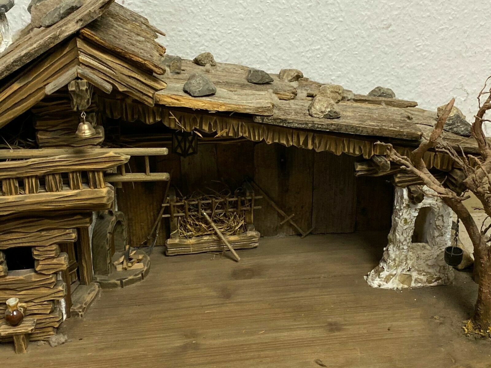 SEHR SCHÖNE ALPENLÄNDISCHE KRIPPE KRIPPENLANDSCHAFT OHNE FIGUREN GRÖSSE 10cm – Bild 6