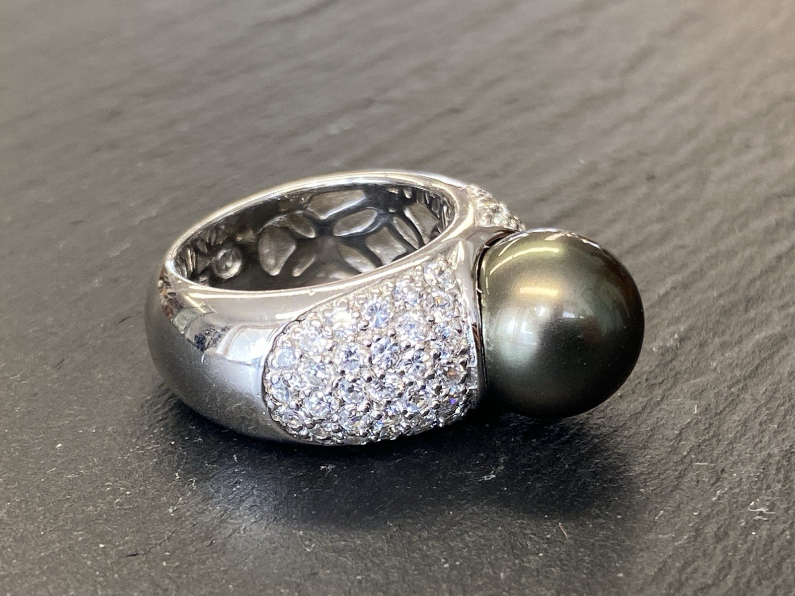 RING 925 STERLING SILBER GLASSTEINE GLAS KUNSTPERLE PERLE GRÖSSE 57 – Bild 6