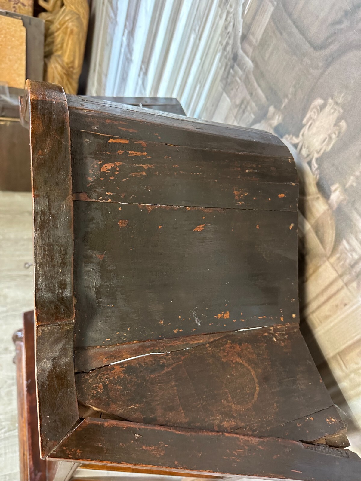 ANTIKE VITRINE UM 1900 MINIATURVITRINE 133cm KOLONIALMÖBEL AUS TEAKHOLZ – Bild 9