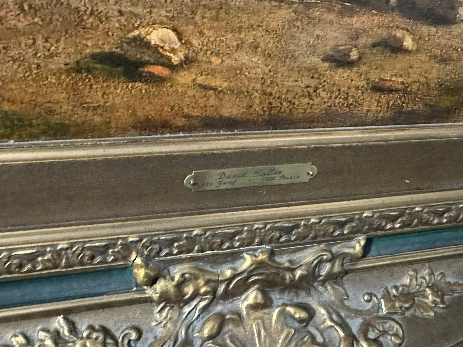 David SUTTER (1811-1880) ANTIKES ÖLGEMÄLDE ROMATISCHE LANDSCHAFT MIT PERSONEN – Bild 15