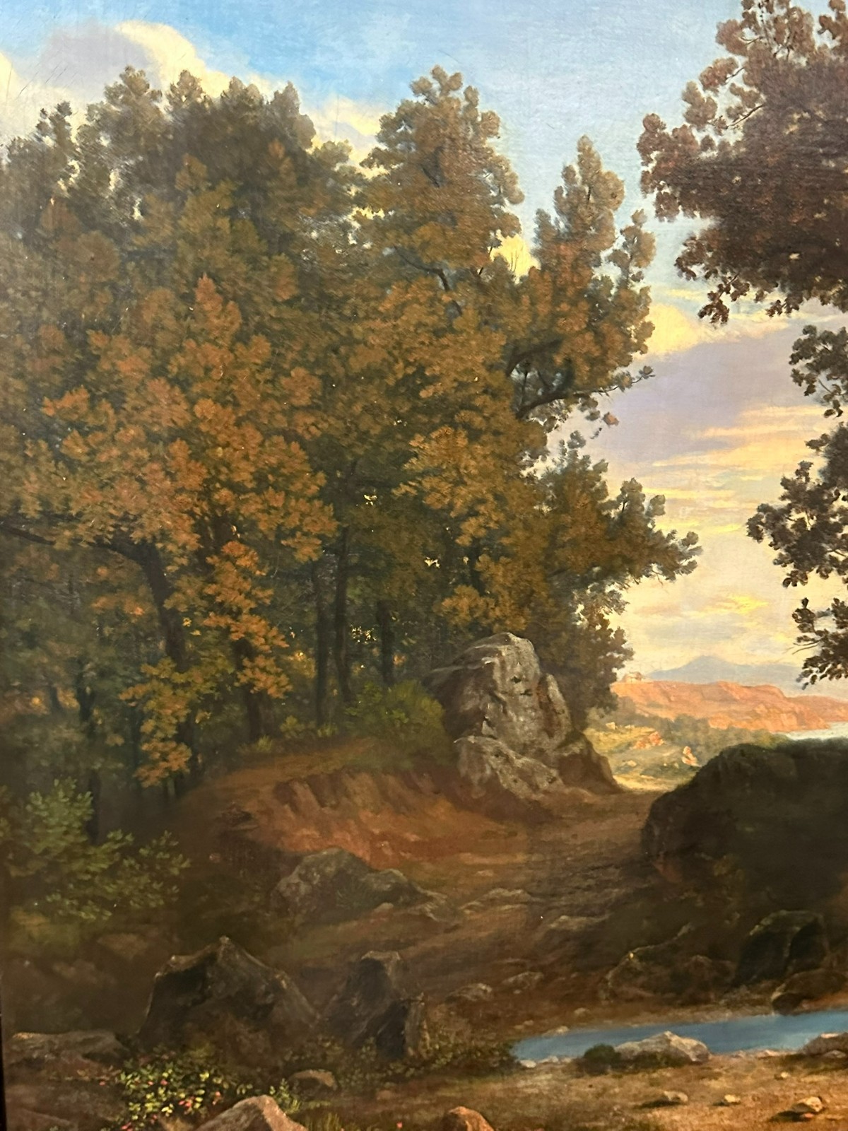 David SUTTER (1811-1880) ANTIKES ÖLGEMÄLDE ROMATISCHE LANDSCHAFT MIT PERSONEN – Bild 5