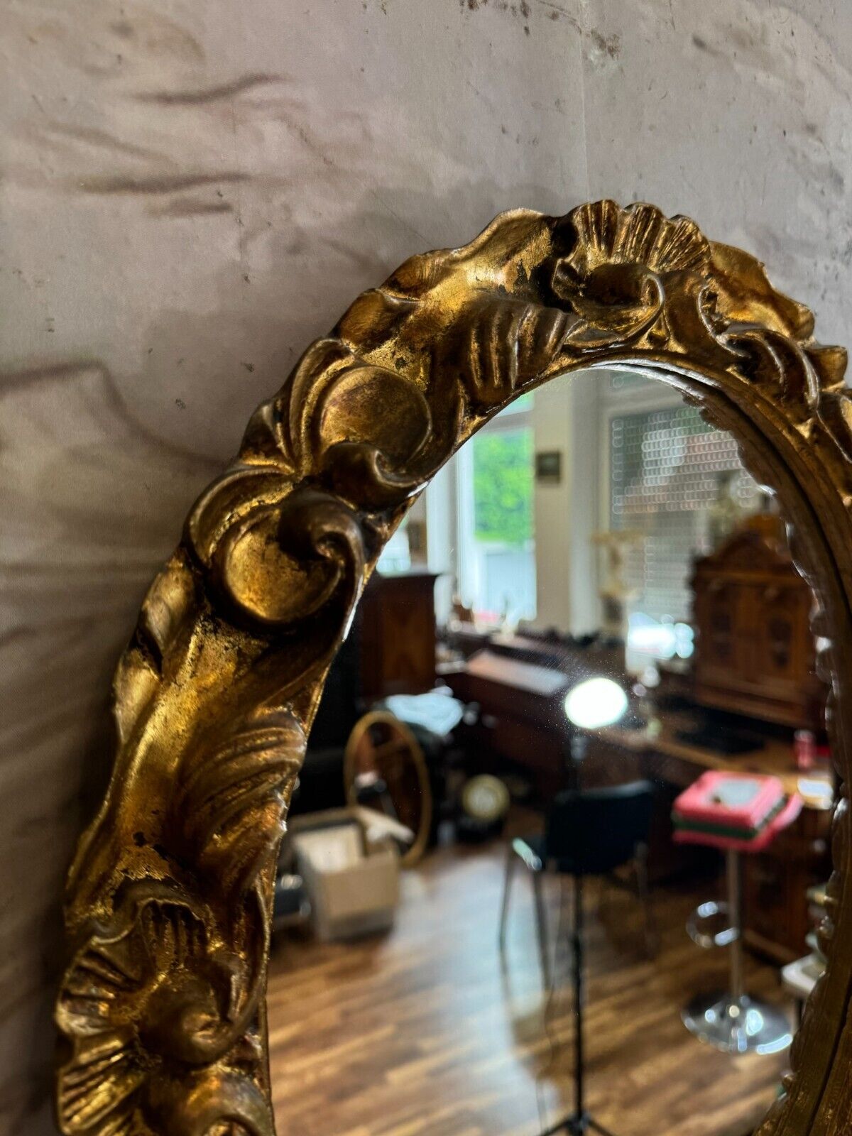 VINTAGE SPIEGEL WANDSPIEGEL PRUNKRAHMEN GOLDFARBEN – Bild 4