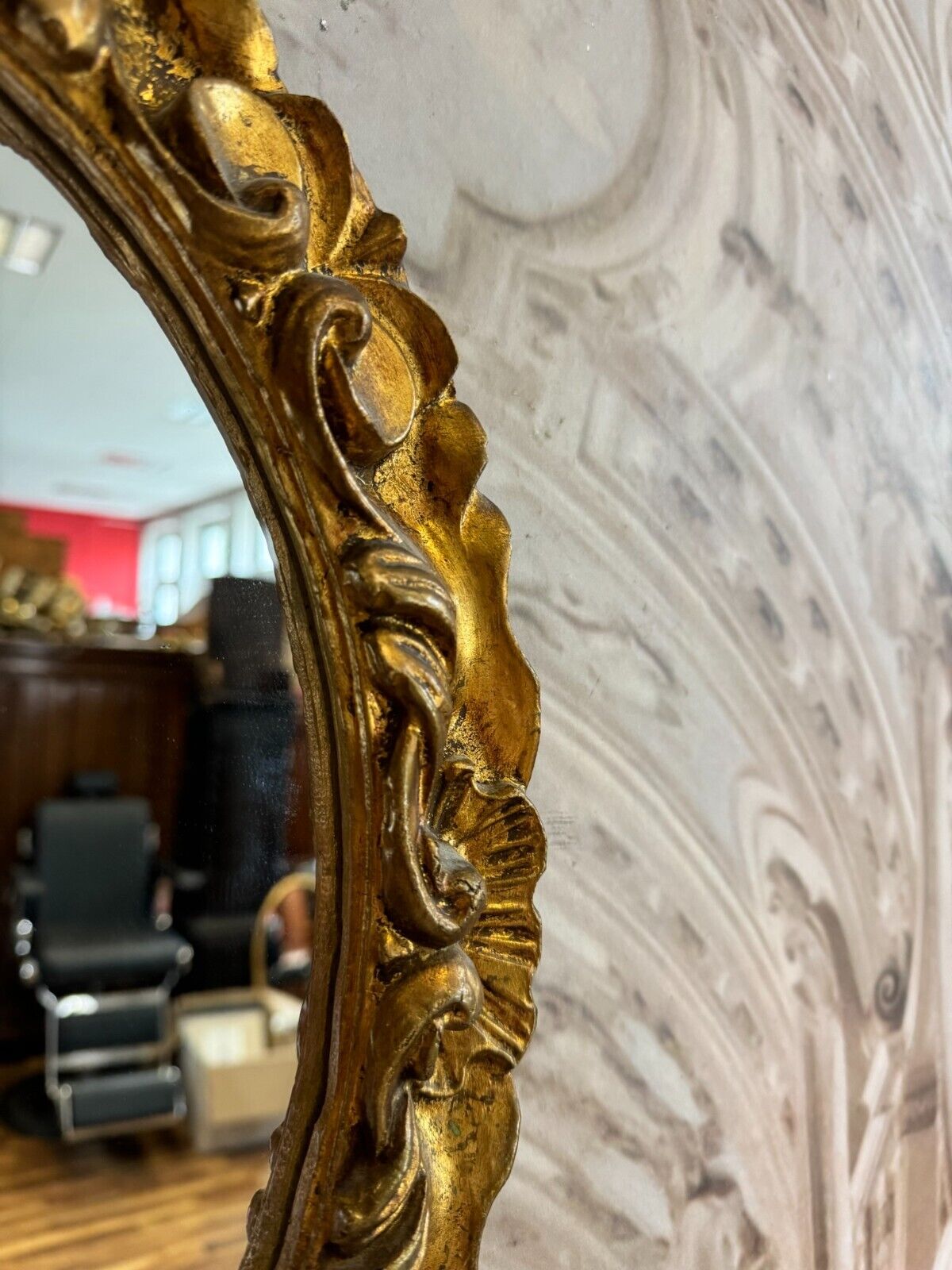 VINTAGE SPIEGEL WANDSPIEGEL PRUNKRAHMEN GOLDFARBEN – Bild 6