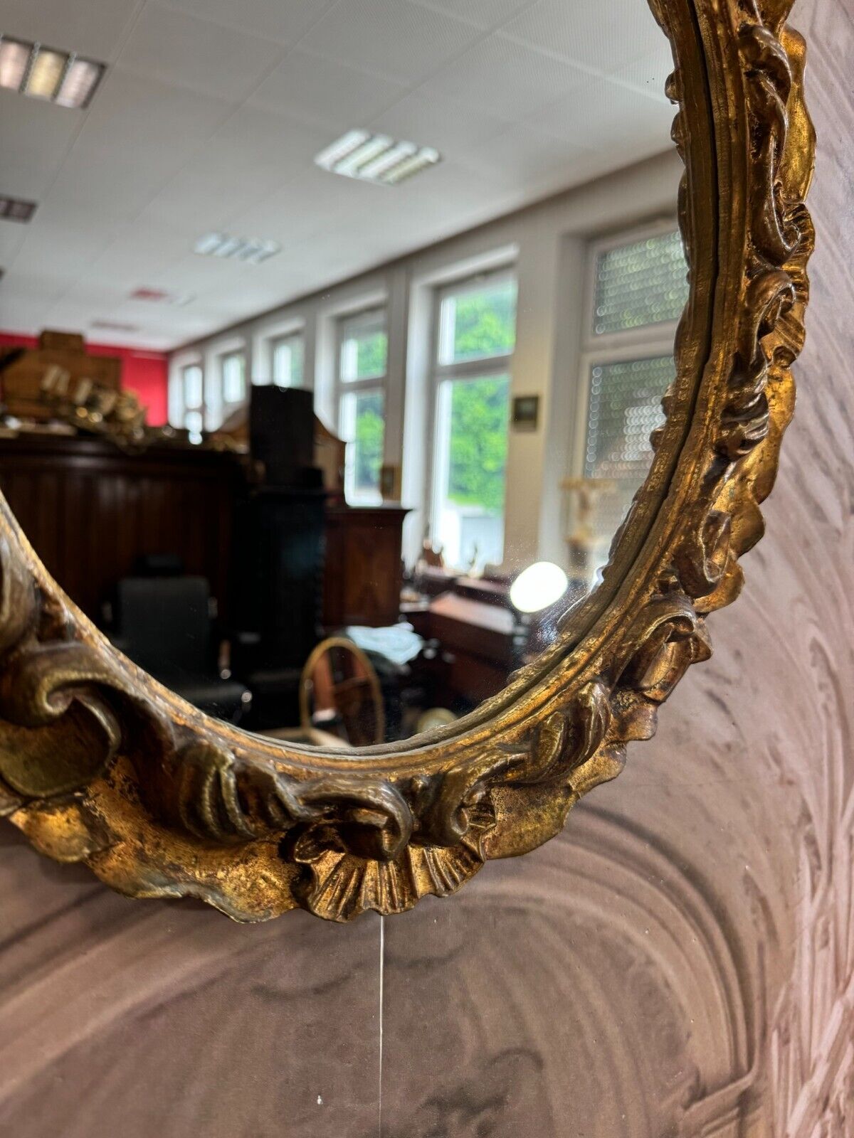 VINTAGE SPIEGEL WANDSPIEGEL PRUNKRAHMEN GOLDFARBEN – Bild 8