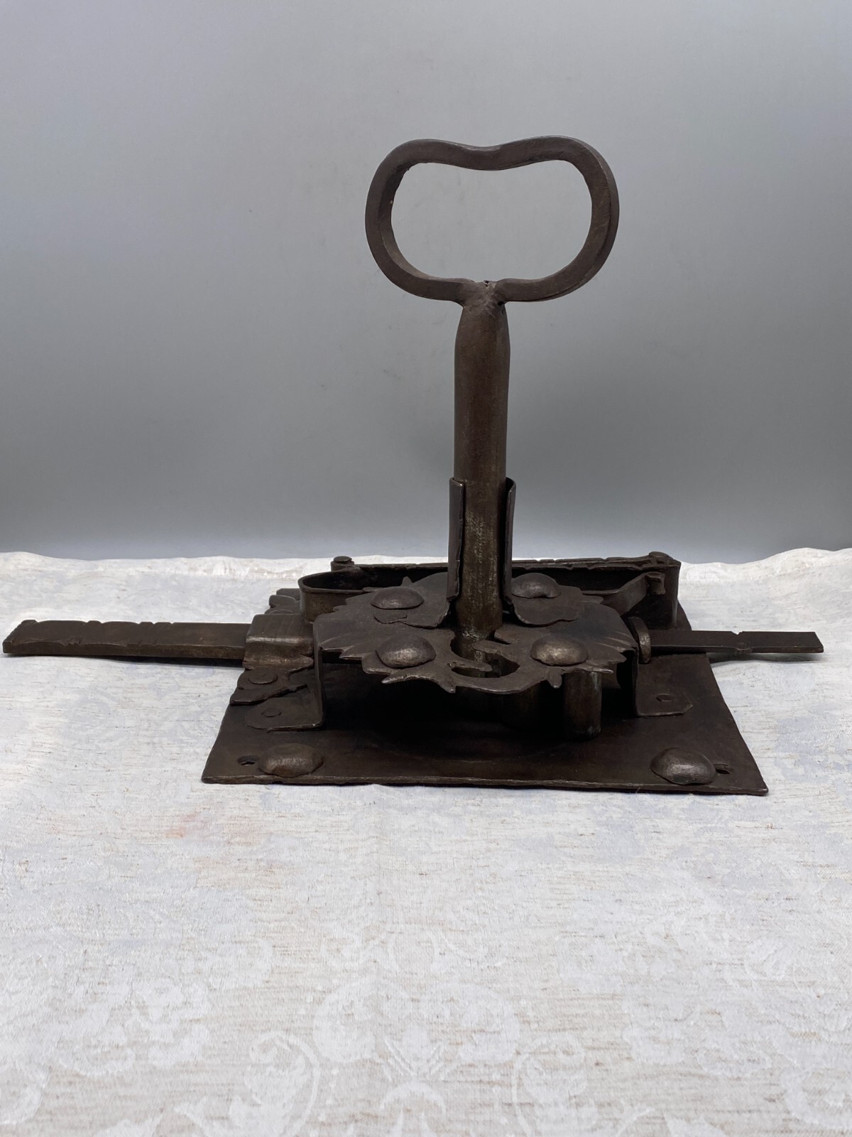 SEHR GROSSES ANTIKES BAROCKSCHLOSS TORSCHLOSS 45x24,5cm SCHLOSS EISEN SCHLÜSSEL