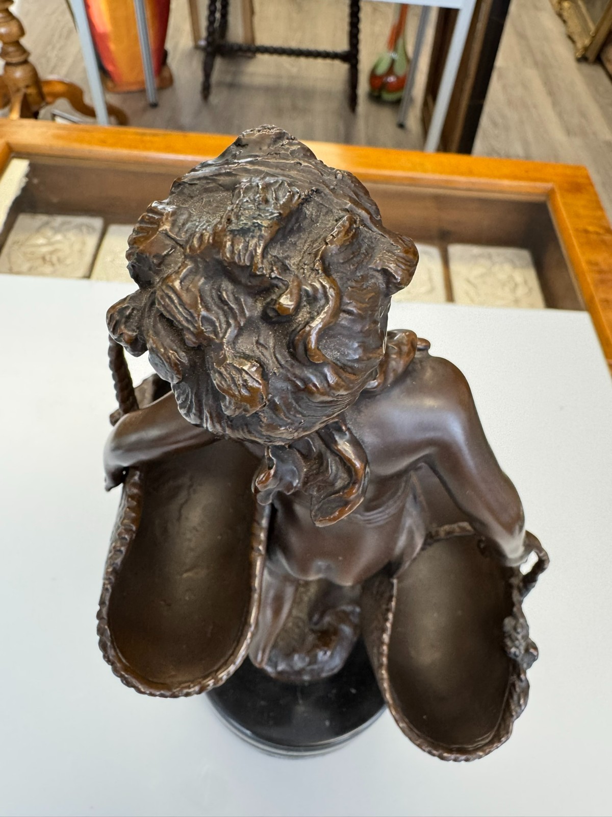 Suzanne BIZARD (1873-1963) BRONZE SKULPTUR MÄDCHEN MIT KÖRBEN – Bild 20