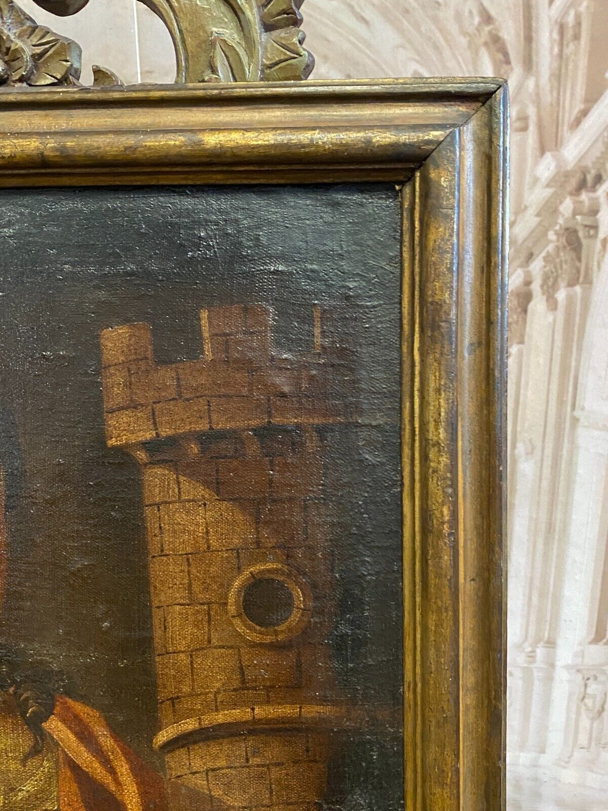 ALTMEISTER 17 TES JHDT ÖLGEMÄLDE HEILIGE BARBARA MIT ZWEIG UND TURM ITALIEN – Bild 11