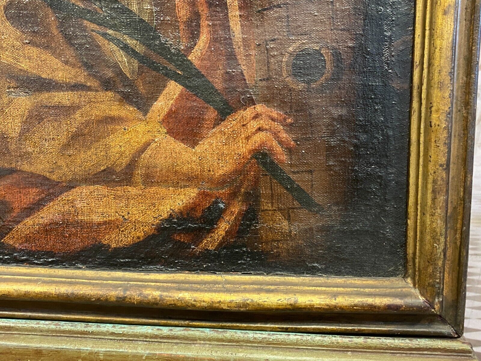 ALTMEISTER 17 TES JHDT ÖLGEMÄLDE HEILIGE BARBARA MIT ZWEIG UND TURM ITALIEN – Bild 9