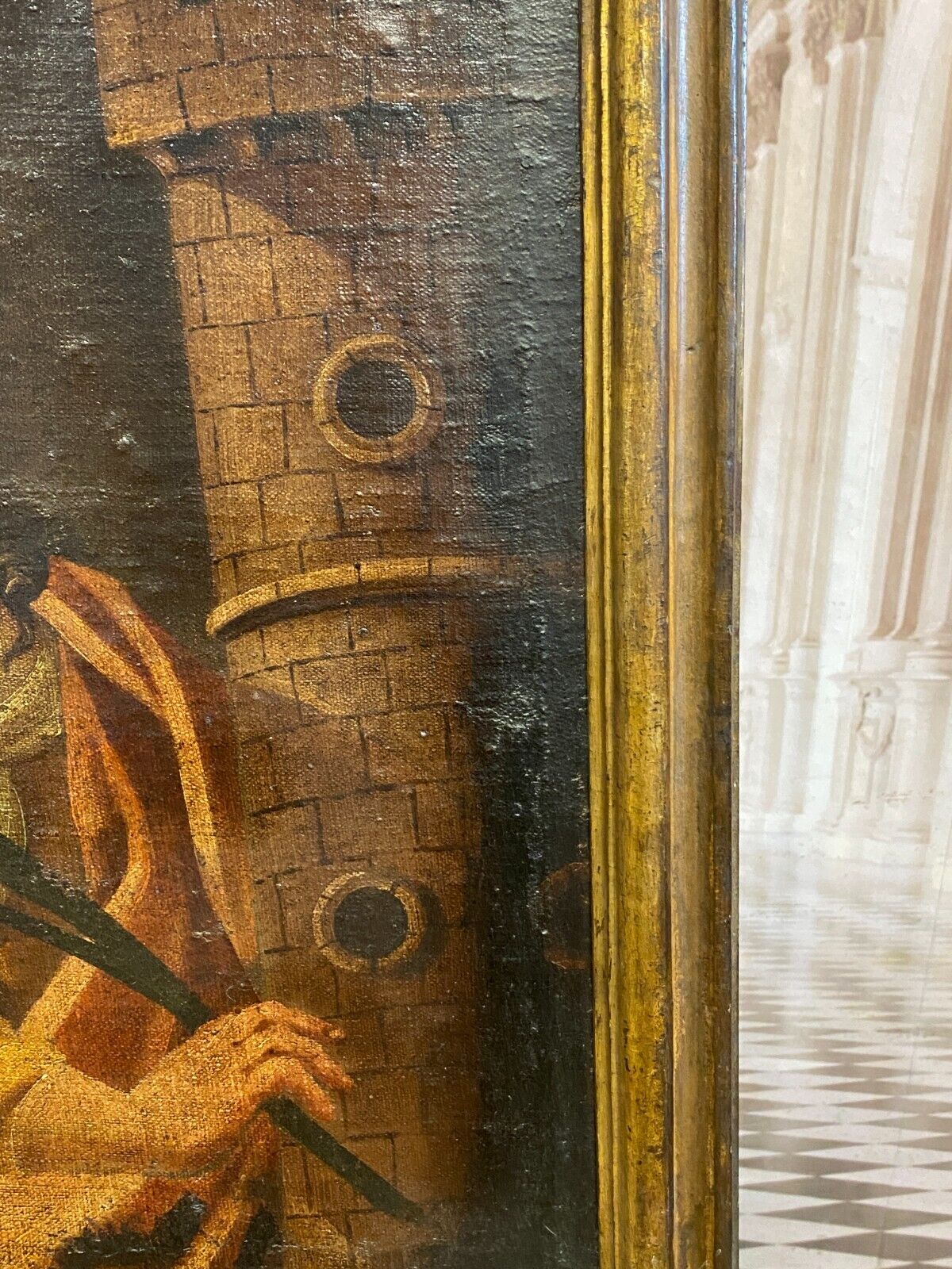 ALTMEISTER 17 TES JHDT ÖLGEMÄLDE HEILIGE BARBARA MIT ZWEIG UND TURM ITALIEN – Bild 10