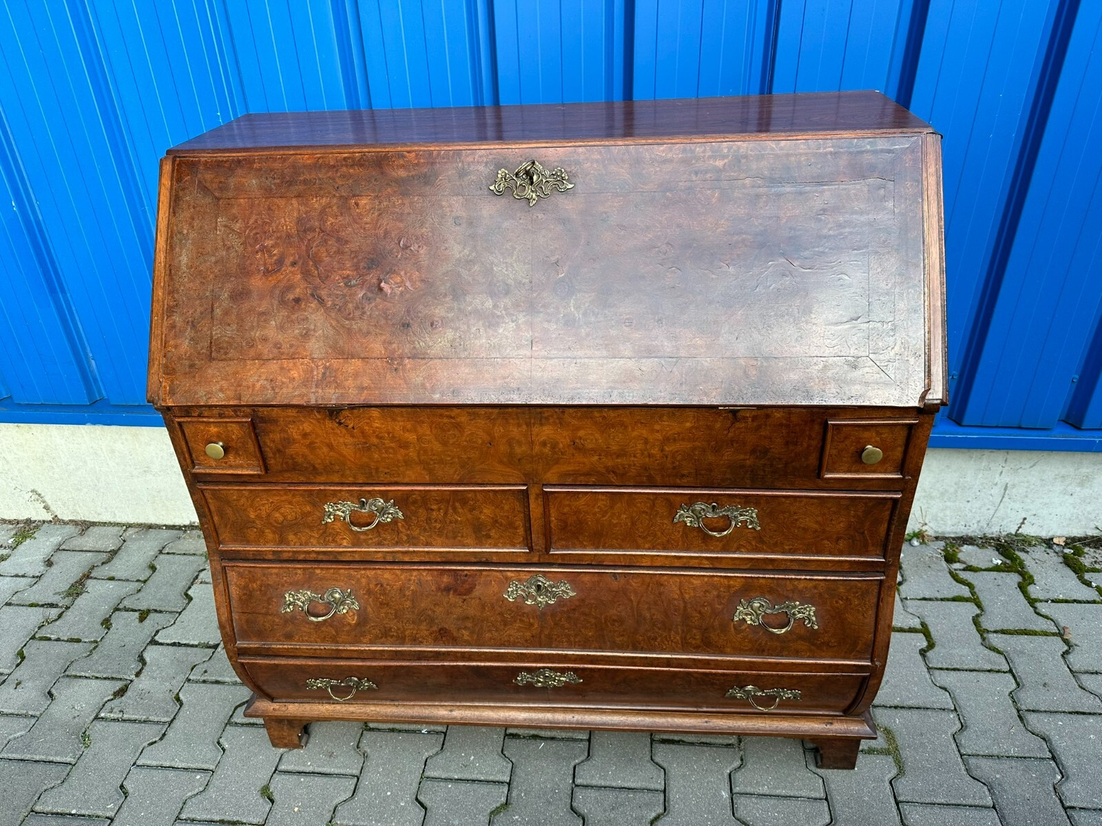 ANTIKER BAROCKSEKRETÄR BAROCK SEKRETÄR LOUIS XV UM 1760 WURZELNUSS