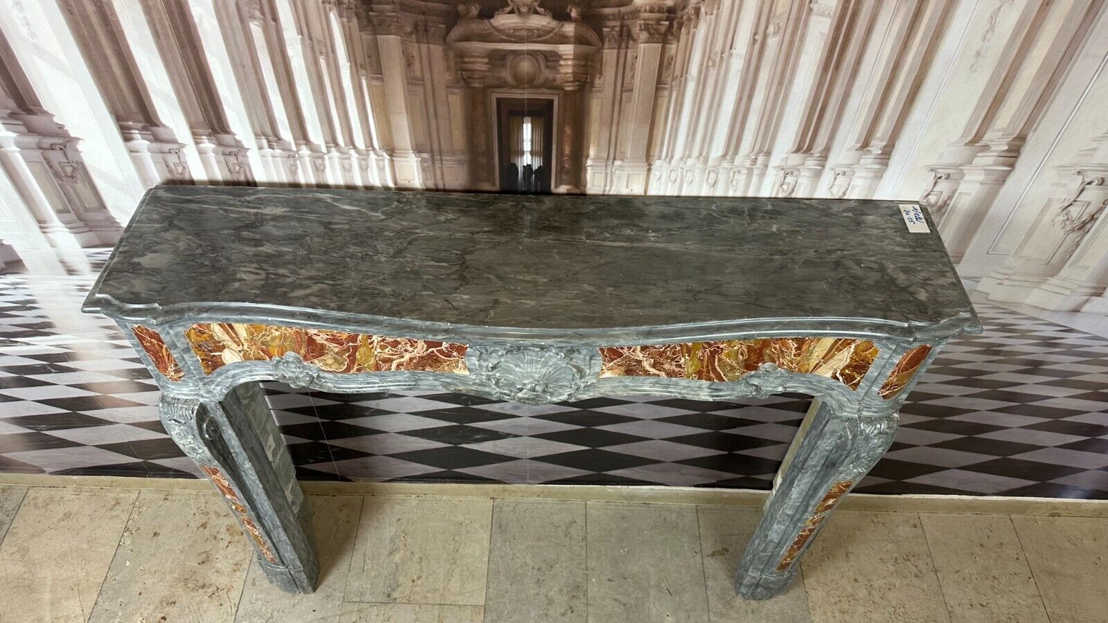 ANTIKE KAMINUMRANDUNG MARMOR KAMIN UM 1700 BAROCK KAMIN INTARSIEN – Bild 10